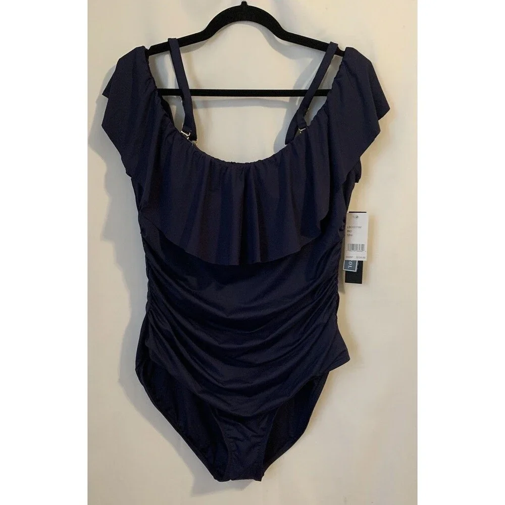 La Blanca Size 18W Swim Suit Padded Off the Shoulder One Piece NWT